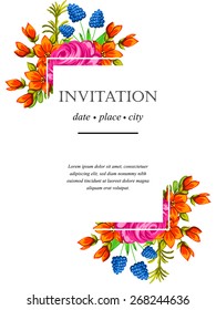 Invitation with floral background