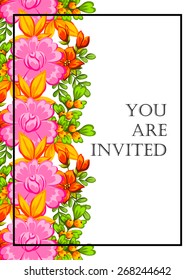 Invitation with floral background