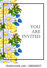 Invitation with floral background