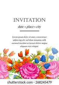 Invitation with floral background