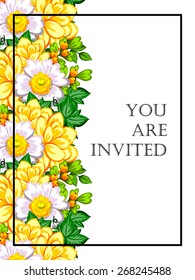Invitation with floral background