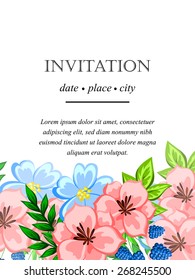 Invitation with floral background