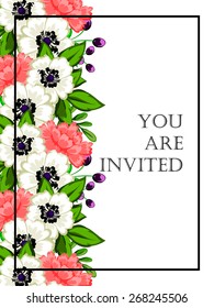 Invitation with floral background