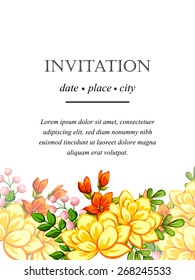 Invitation with floral background