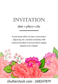 Invitation with floral background