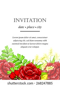 Invitation with floral background
