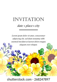 Invitation with floral background