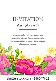 Invitation with floral background