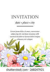 Invitation with floral background