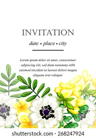 Invitation with floral background