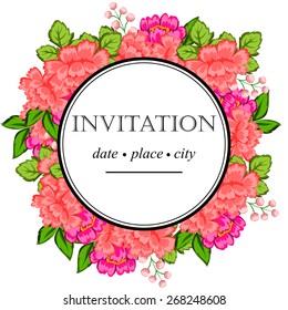 Invitation with floral background