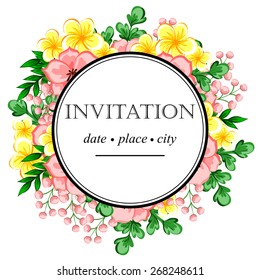 Invitation with floral background
