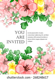 Invitation with floral background