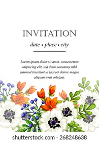 Invitation with floral background