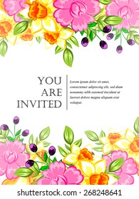 Invitation with floral background