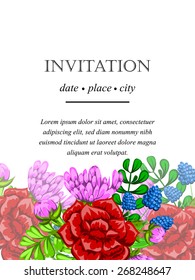 Invitation with floral background