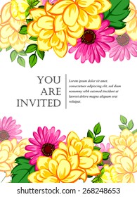 Invitation with floral background