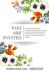 Invitation with floral background