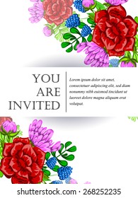 Invitation with floral background