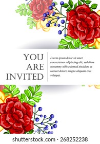 Invitation with floral background