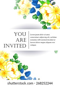 Invitation with floral background