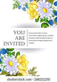 Invitation with floral background