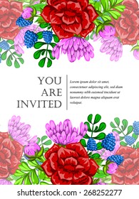 Invitation with floral background