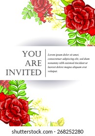 Invitation with floral background