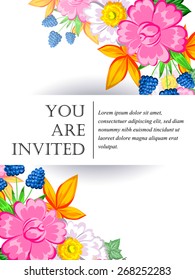Invitation with floral background