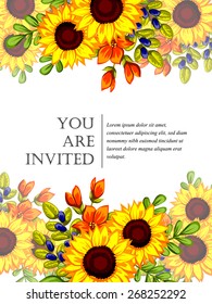 Invitation with floral background