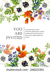Invitation with floral background