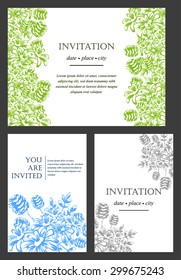 Invitation with floral background
