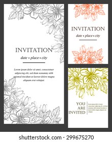 Invitation with floral background