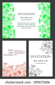 Invitation with floral background