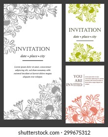 Invitation with floral background
