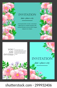 Invitation with floral background