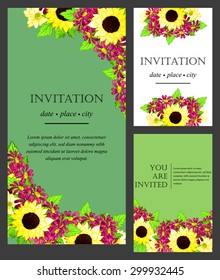 Invitation with floral background