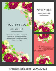 Invitation with floral background