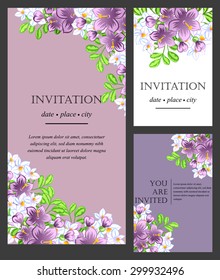 Invitation with floral background