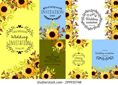 Invitation with floral background