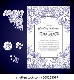 Invitation with floral background