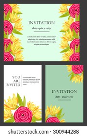 Invitation with floral background