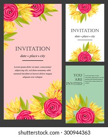 Invitation with floral background