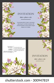 Invitation with floral background