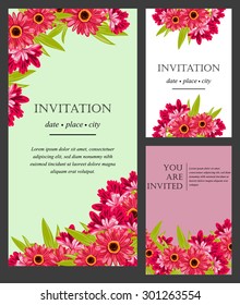 Invitation with floral background