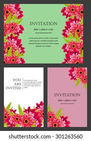 Invitation with floral background