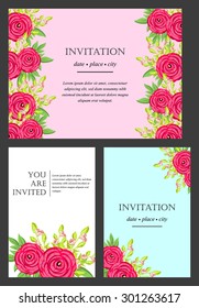 Invitation with floral background