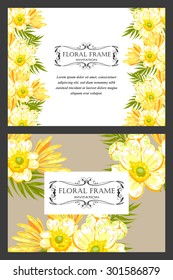 Invitation with floral background