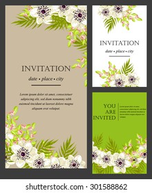 Invitation with floral background