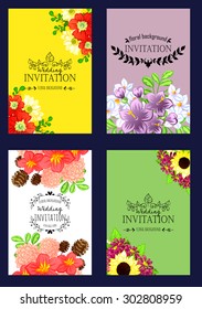 Invitation with floral background